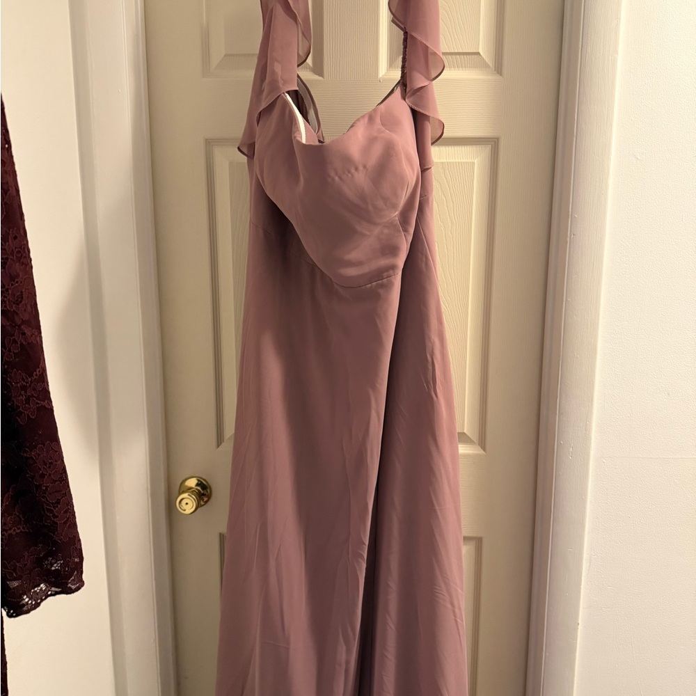 Azazie Mauve Backless Dress